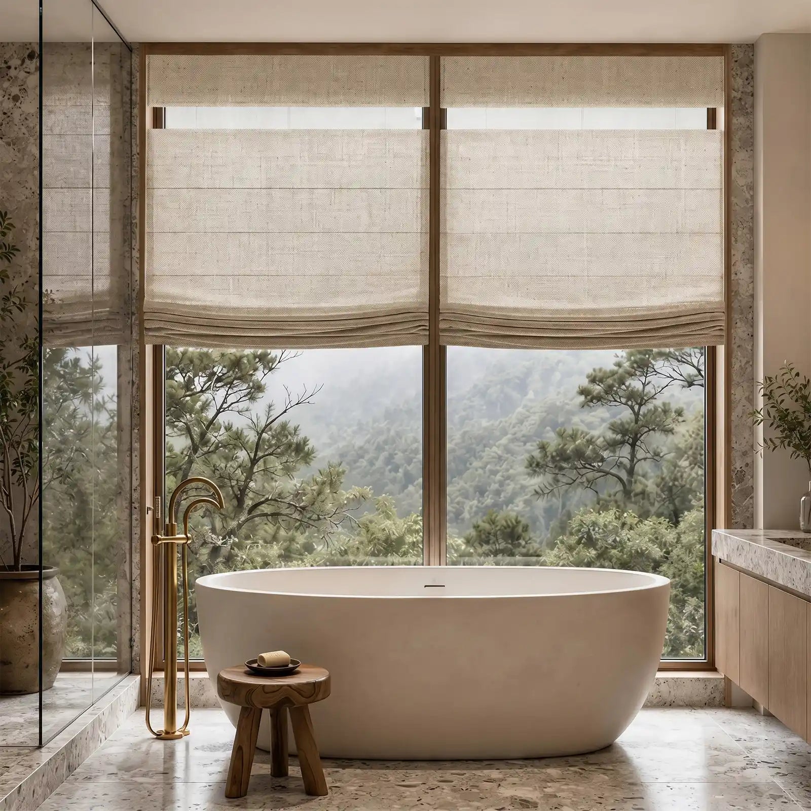 Custom Top Down Bottom Up Roman Shades