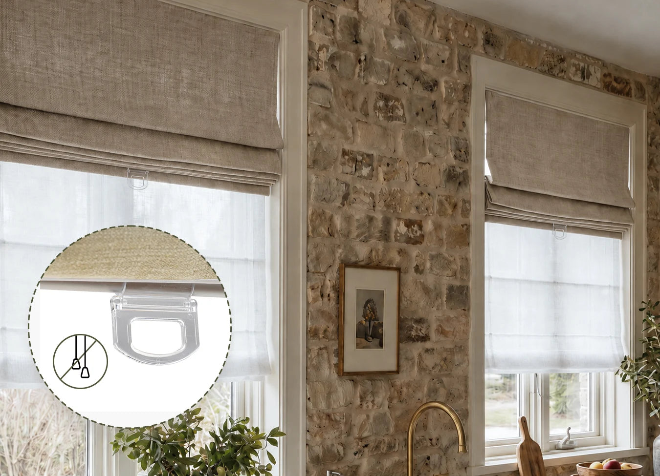 Cordless Lift System for Roman Shade