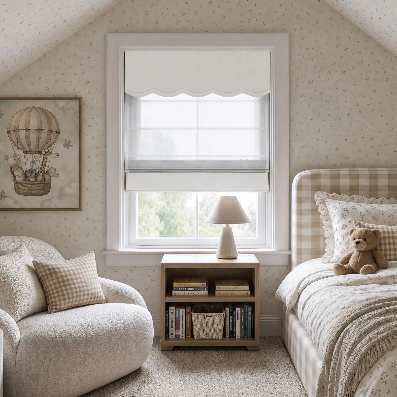 Custom Valanced Day Night Roman Shades