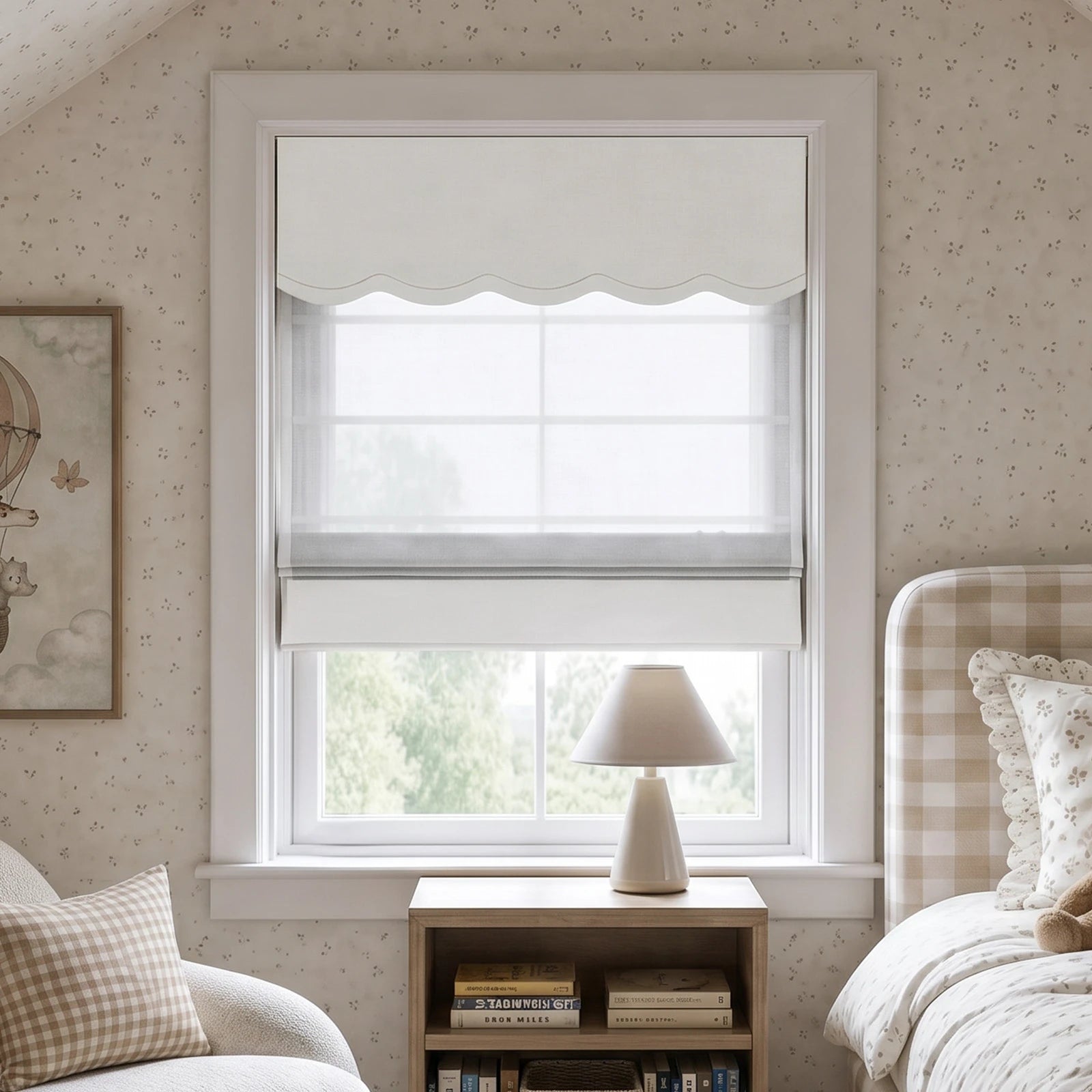 Custom Valanced Day Night Roman Shades