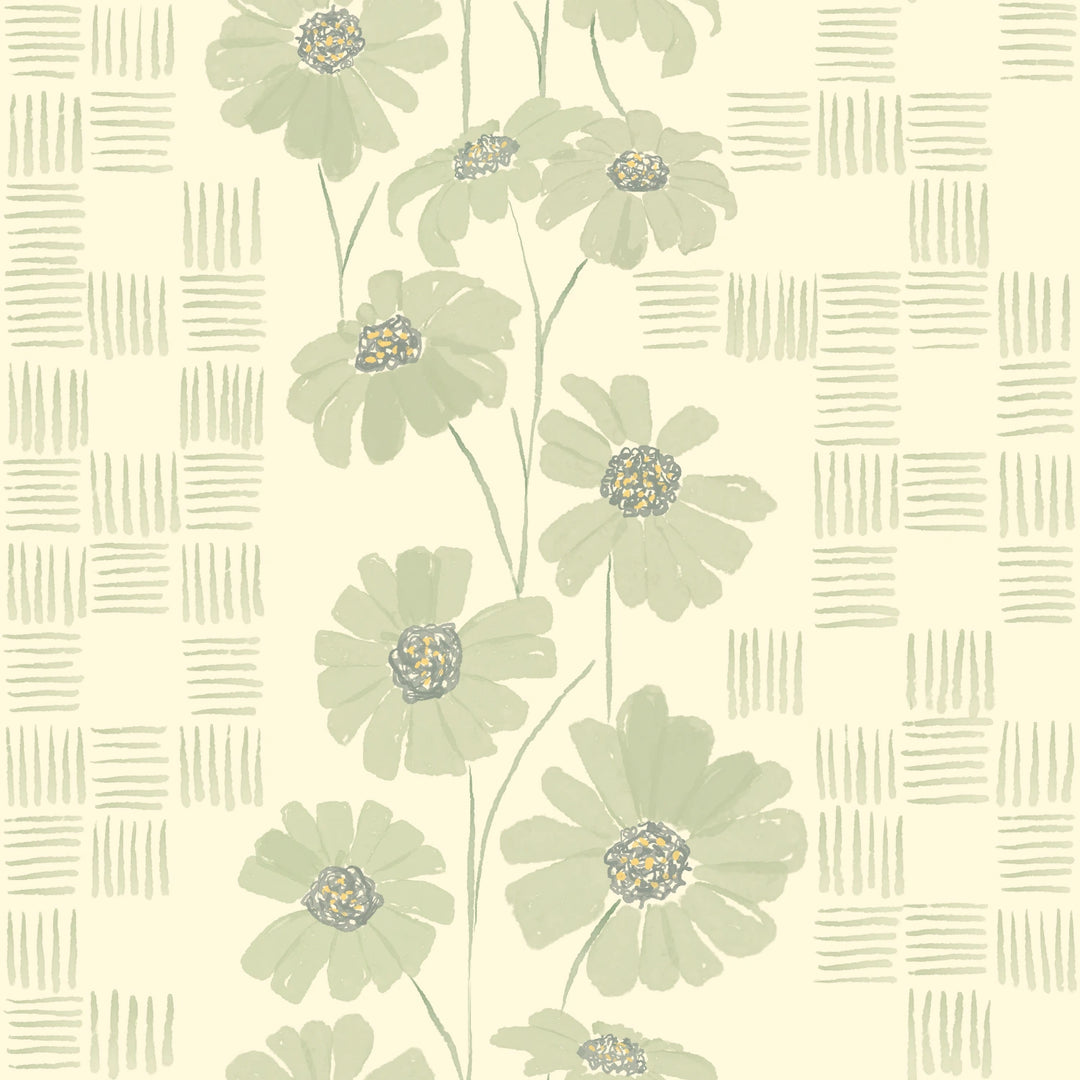 Belles Fleurs - Butter Daisy Hatch fabric swatch by Brenda Pacheco