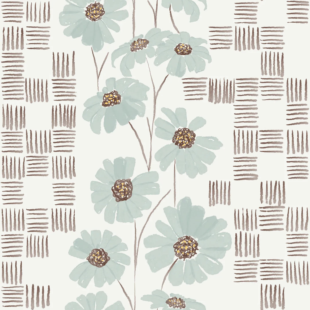 Belles Fleurs - Mist Daisy Weave fabric swatch by Brenda Pacheco