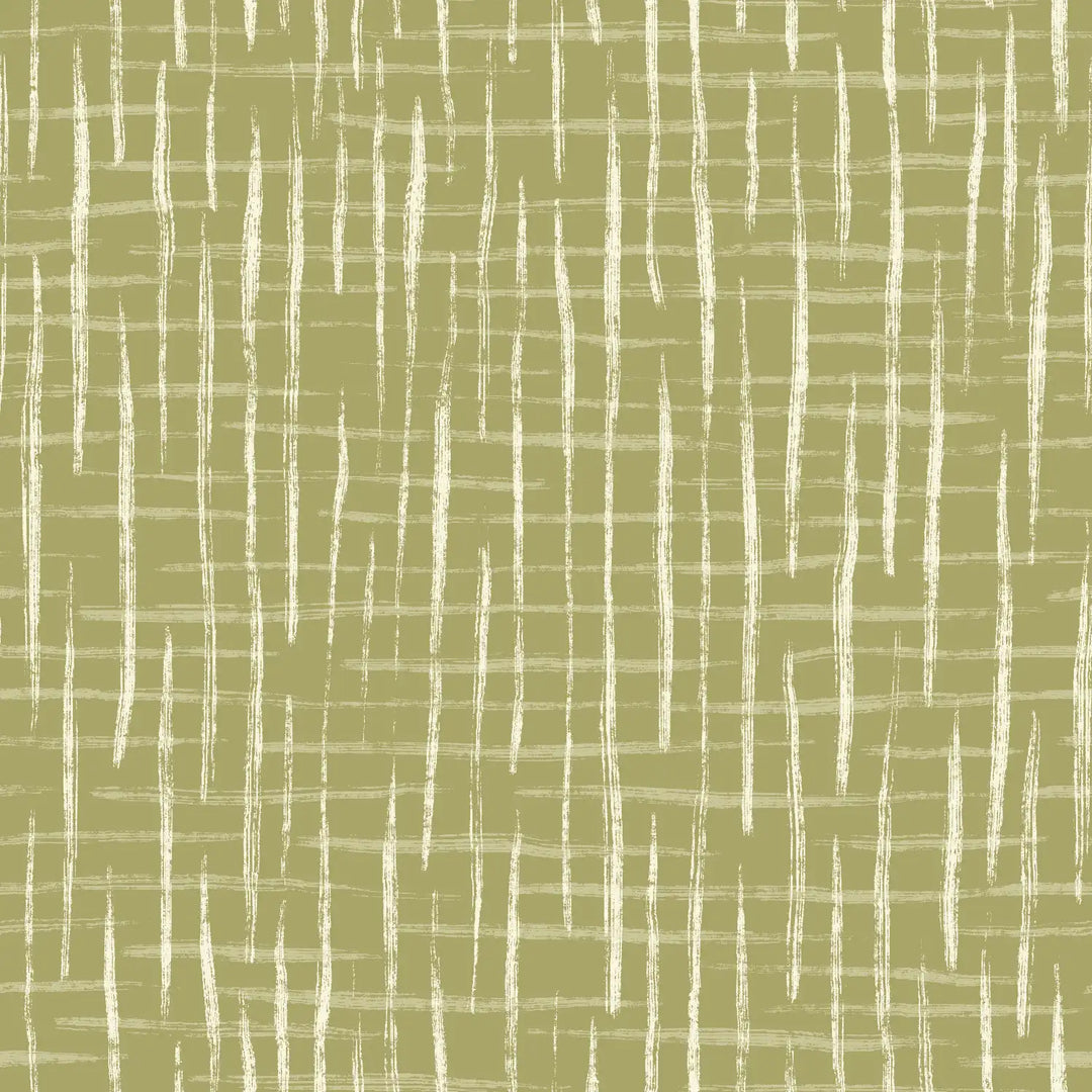 Blending Lines - Olive Crosshatch fabric swatch by Brenda Pacheco