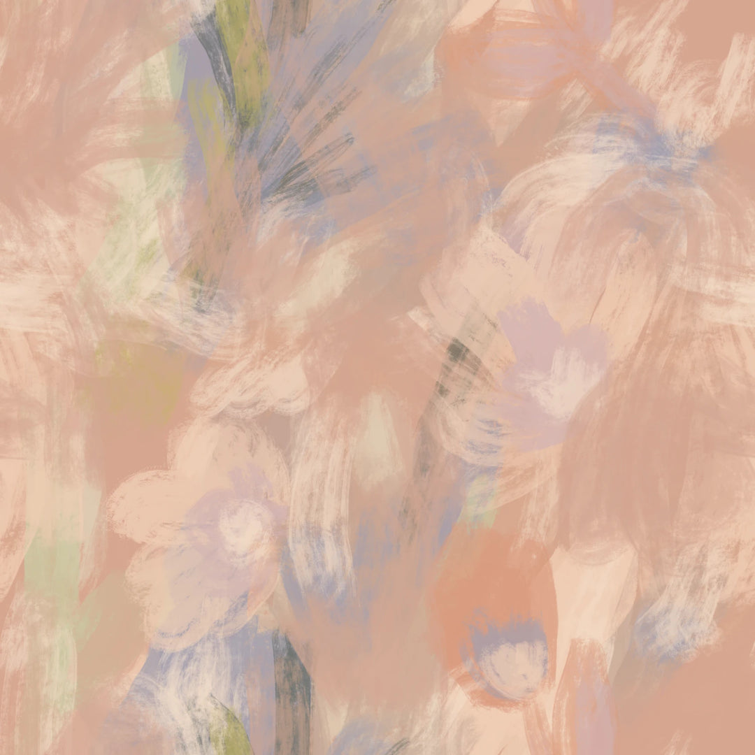 Brush Wild Flowers - Blush Smudge fabric swatch by Brenda Pacheco