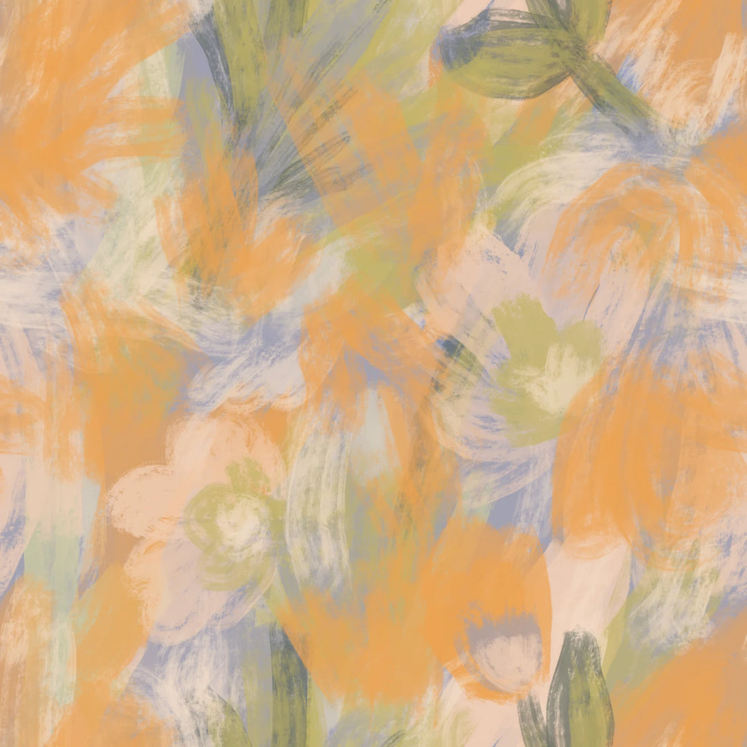 Brush Wild Flowers - Marigold Brushstroke fabric swatch by Brenda Pacheco