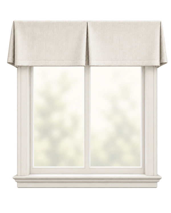 drapery curtains framing a bright window in a neutral interior, with the fabric folds emphasized.