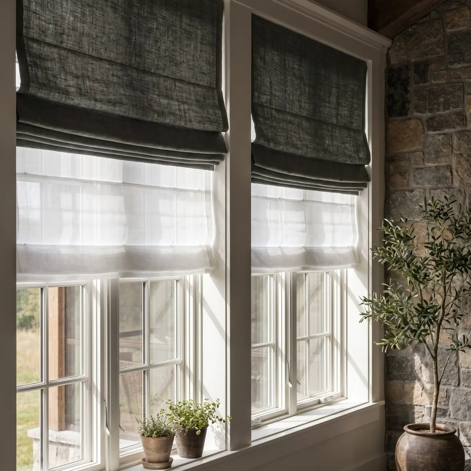 Custom Day Night Roman Shades