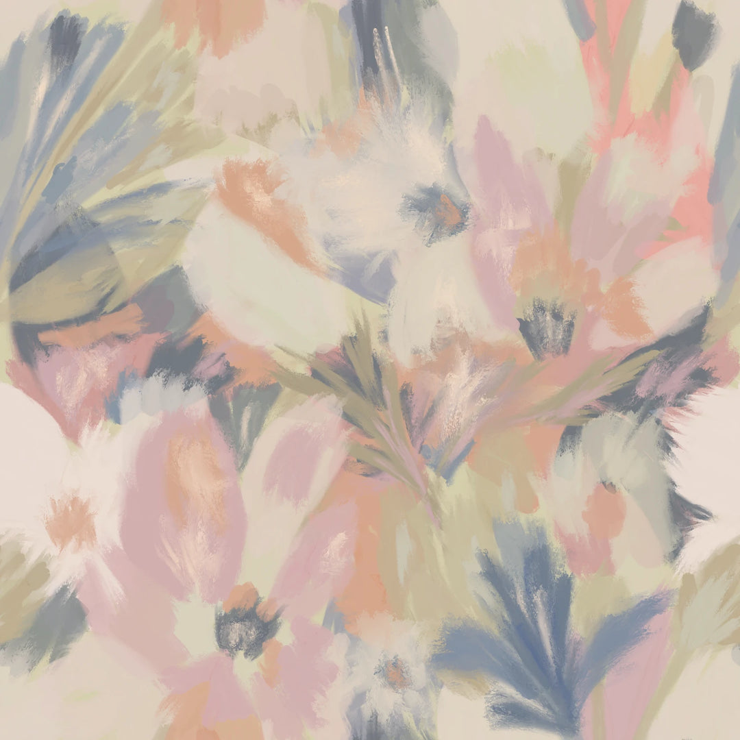 Gentle Wild Flowers - Dove Petal Blur fabric swatch by Brenda Pacheco