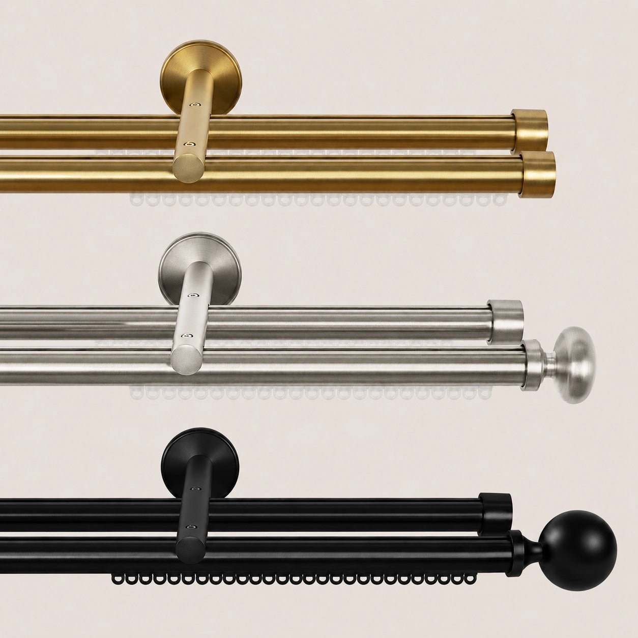Koda Double Decorative Traverse Drapery Rod