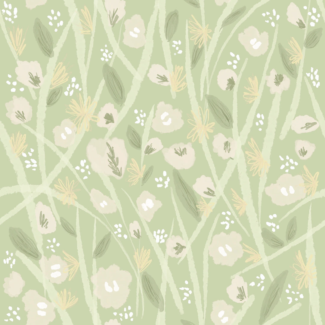 Merci Beaucoup - Pistachio Bramble fabric swatch by Brenda Pacheco