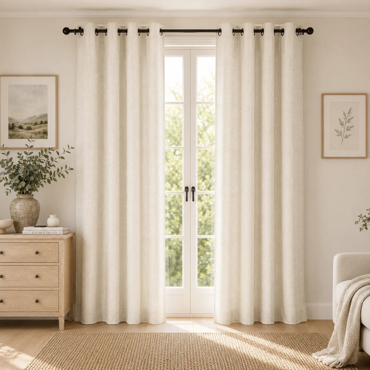 Aria 100% Linen Drape Grommet