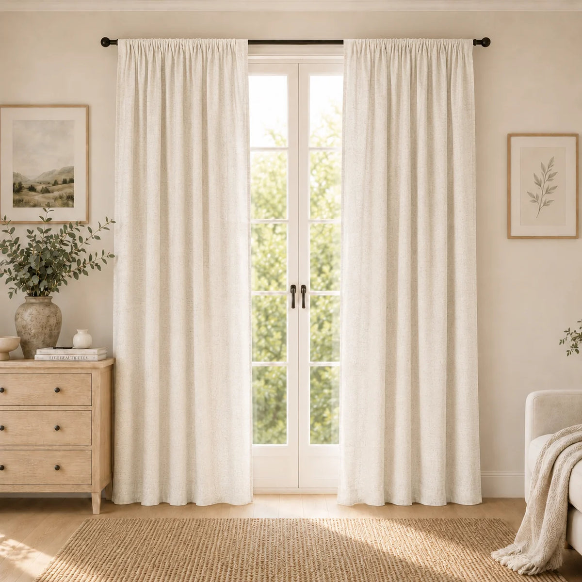 Aria 100% Linen Rod Pocket Curtain