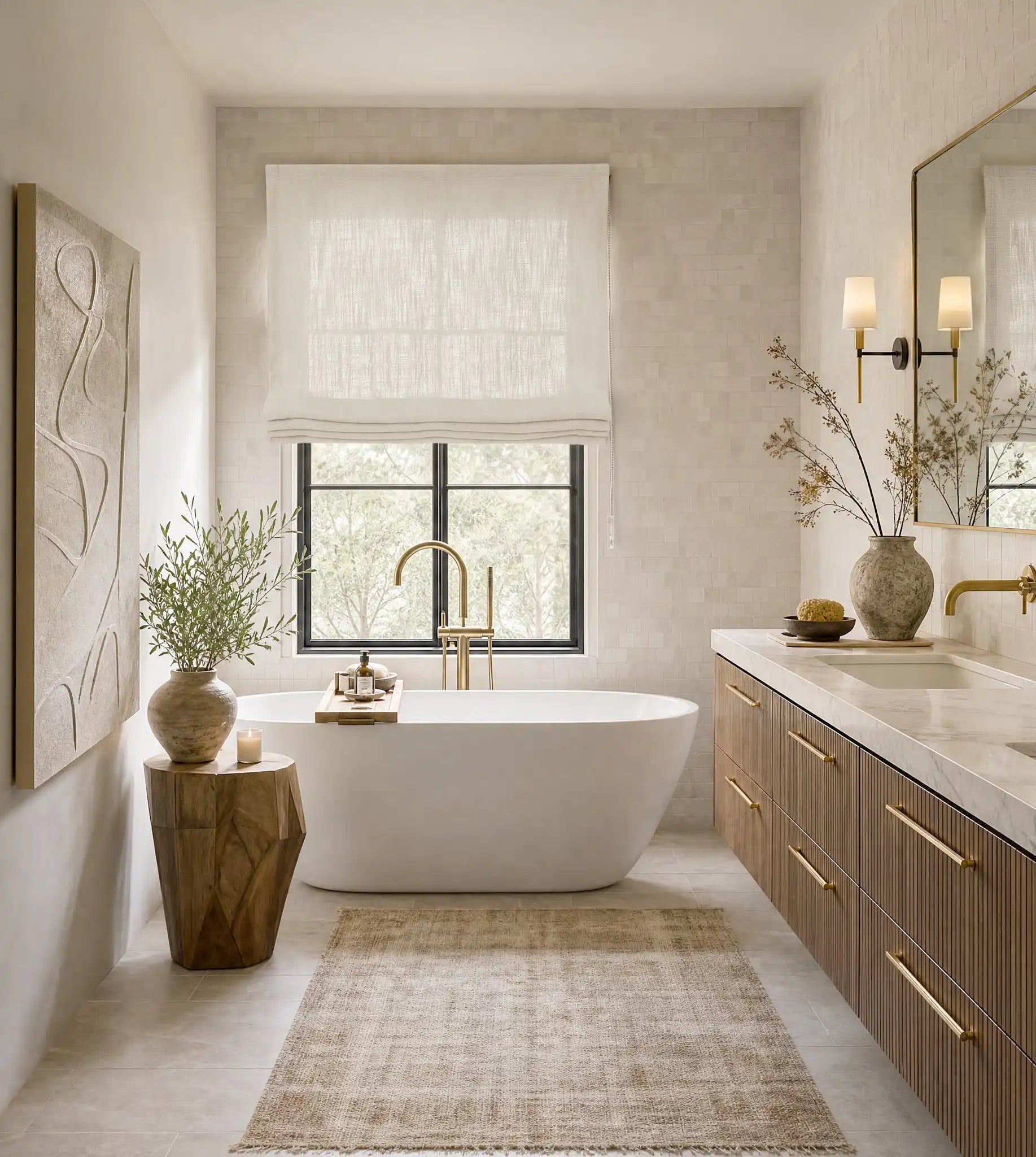 Custom Soft Flat Roman Shades