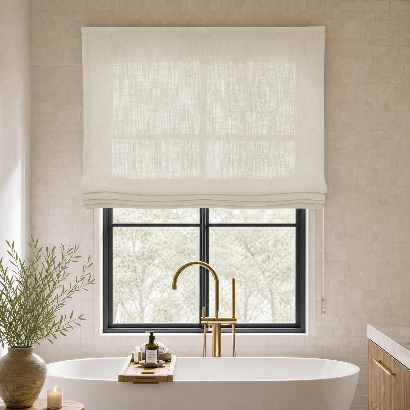 Custom Soft Flat Roman Shades