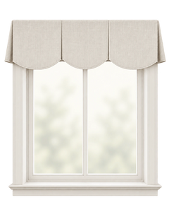 Scalloped shown in a clear store content image, in a full product view.