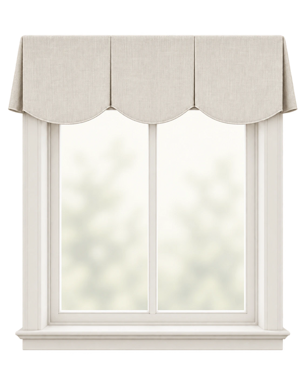 Scalloped shown in a clear store content image, in a full product view.
