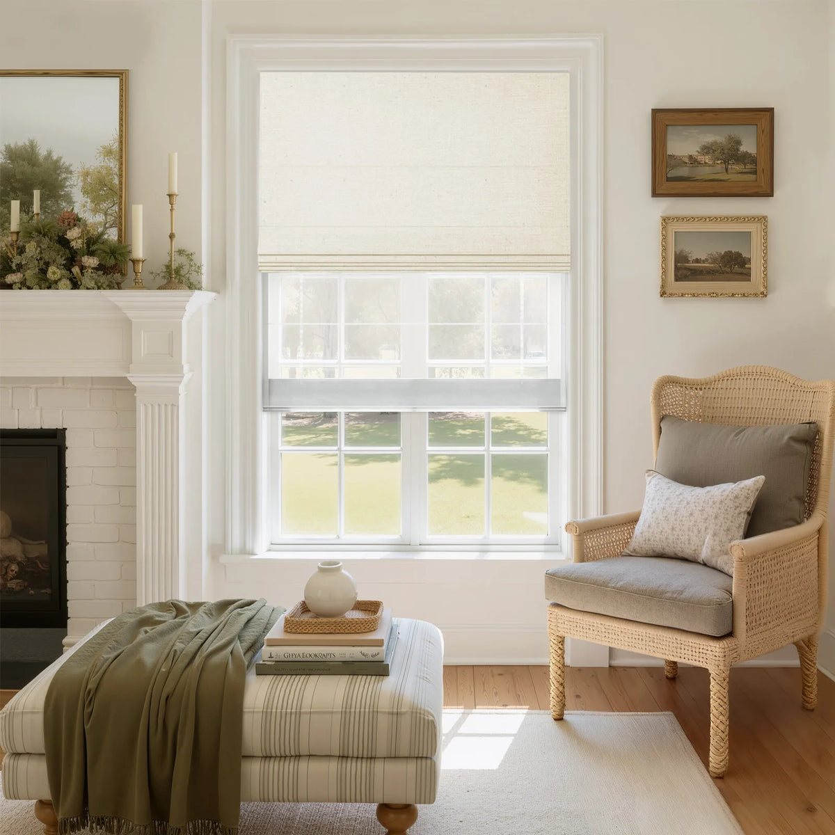 Sera Linen Day Night Roman Shade Cordless