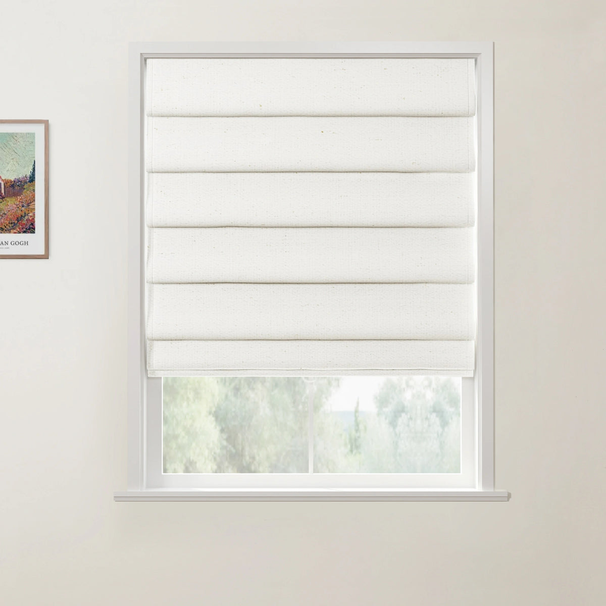 Sera Linen Deco Fold Roman Shade