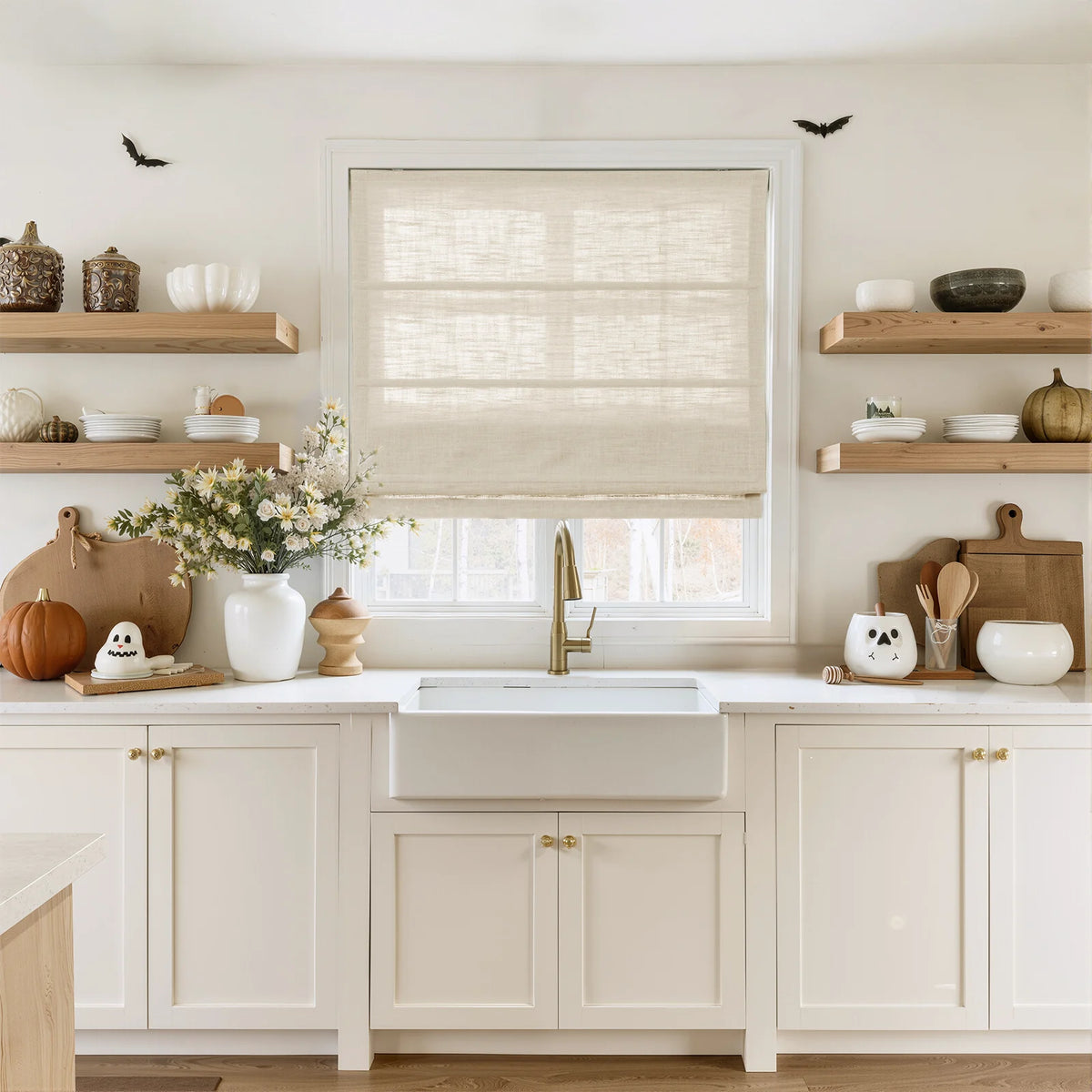 Sera Linen Plain Roman Shade