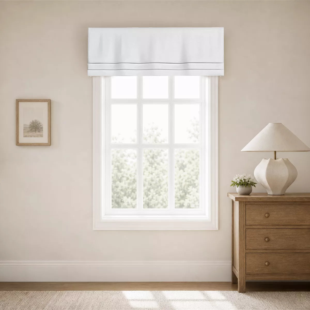 Sera Solid Board Mounted Flat Roman Valance