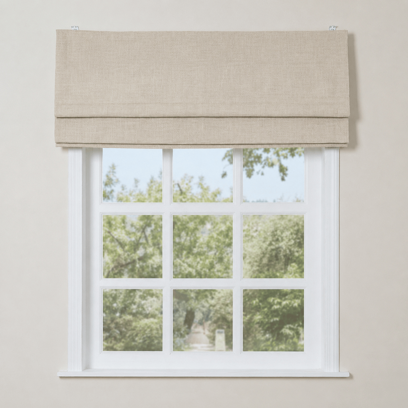 Outside mount roman shade stacking