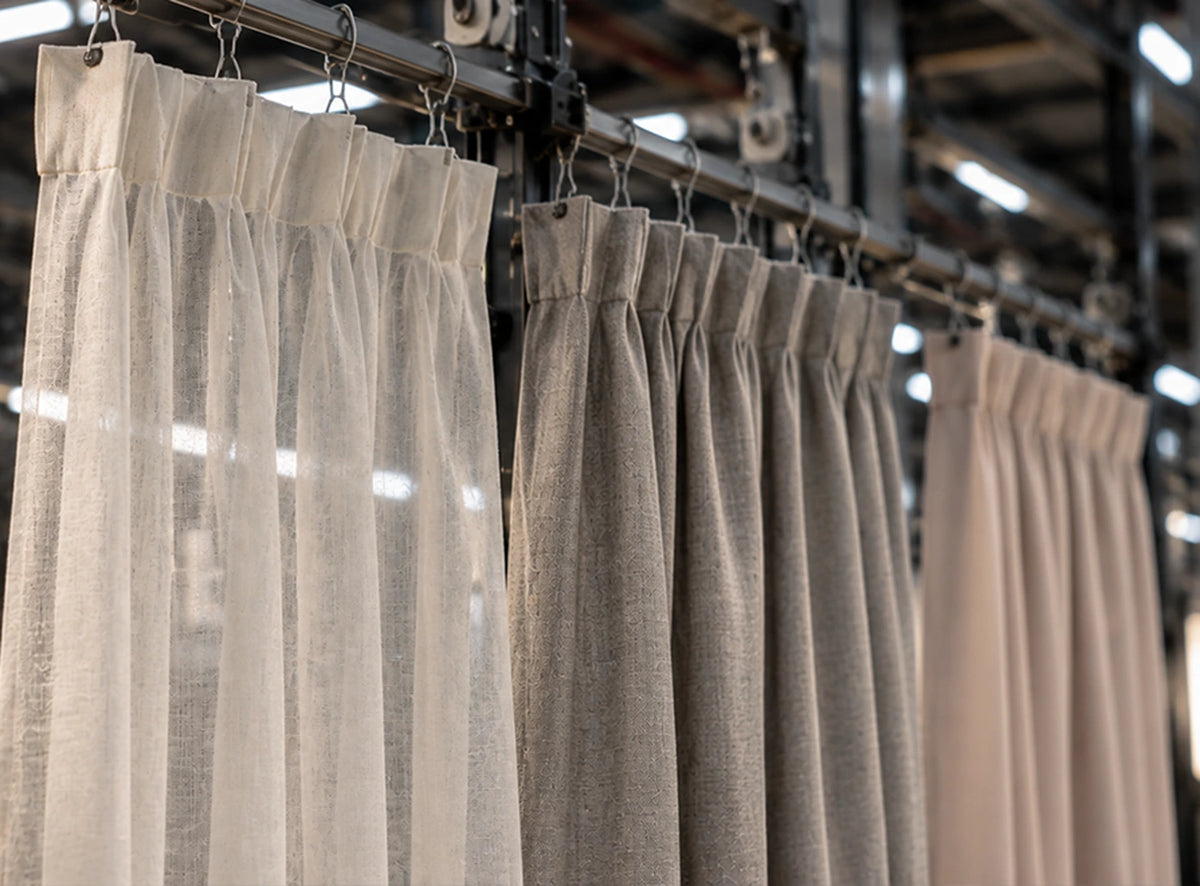 The benefits of a trained drape shown in a clear store content image, from an alternate angle.