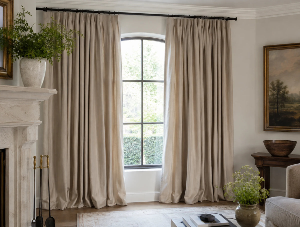 Traditional drapery with softer less uniform folds