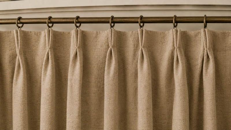 Close-up of less regular pleats